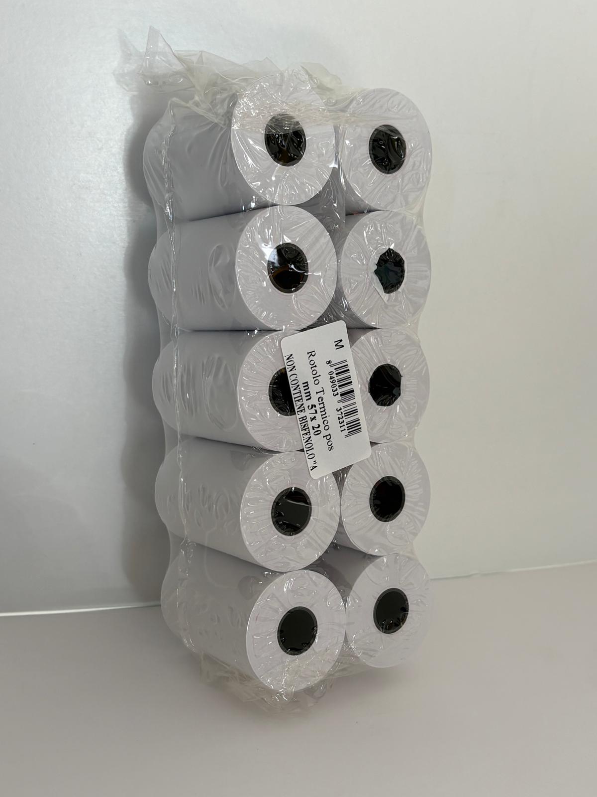 Rotolo Termico POS 57x20 mm β per Terminali di Pagamento Elettronico