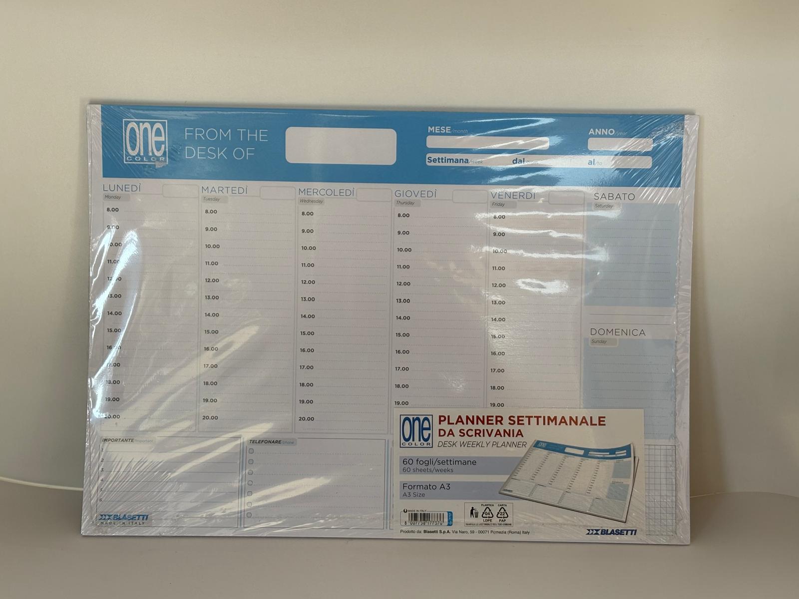 planner da scrivania settimanale