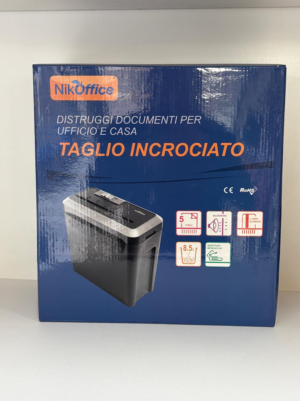 Distruggi Documenti a Taglio Incrociato β 5 Fogli, Cestello 8.5 L, Silenzioso