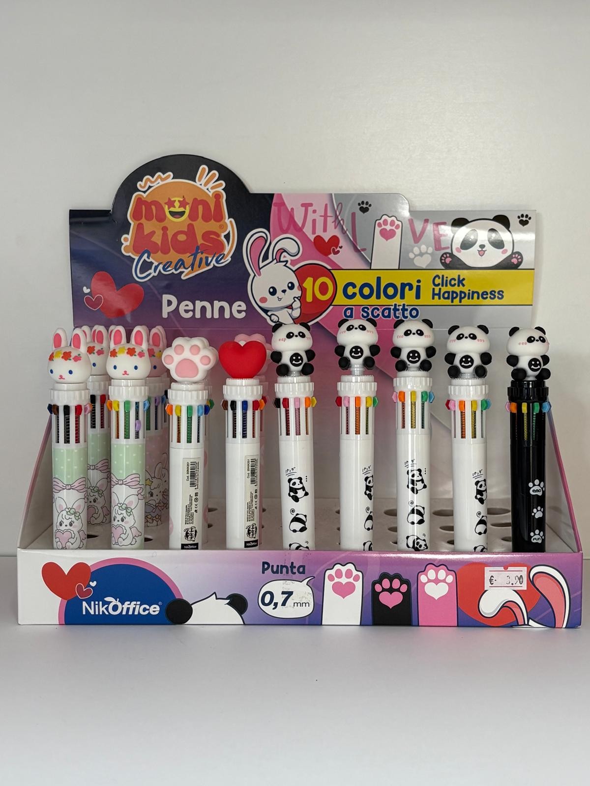 Penne a Scatto Monokids 10 Colori 0.7 mm