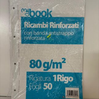 Ricambi Rinforzati MyBook con Banda Antistrappo – A4 e A5, 50 Fogli