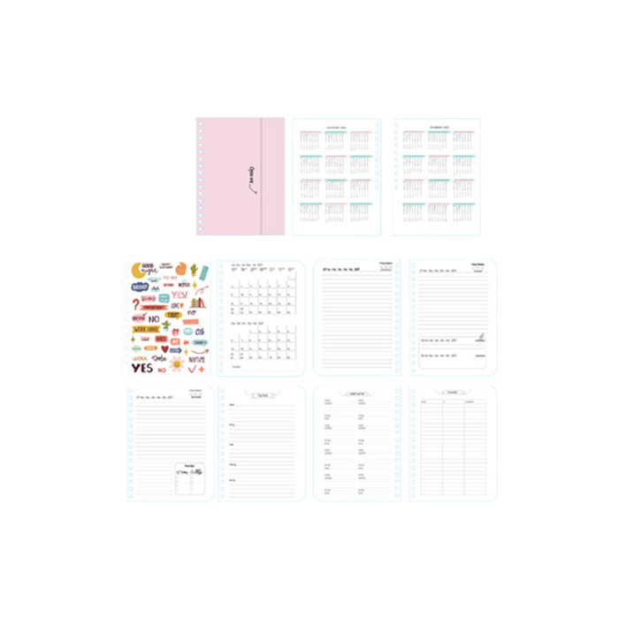 Agenda Giornaliera 18 Mesi Tri-Coastal 17x21 cm con Penna – Fantasia Gatti - immagine 2