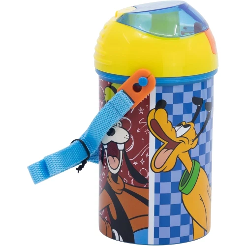 Borraccia Mickey Mouse Pop-Up: La magia di Topolino sempre a portata di click! con Tracolla 450ml - immagine 3