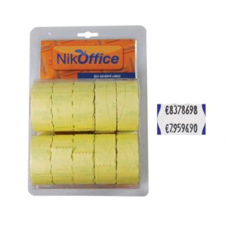 Etichette Adesive Permanenti per Prezzatrice 26x12 mm (Onda) β Confezione da 10 Rotoli